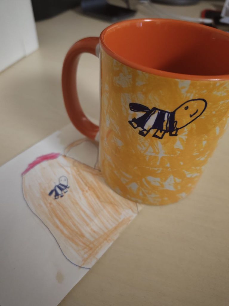 Перенос детского рисунка на кружку